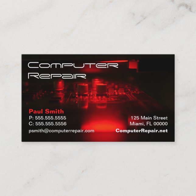 Cartão de Visita de Reparação de Computadores (Frente)