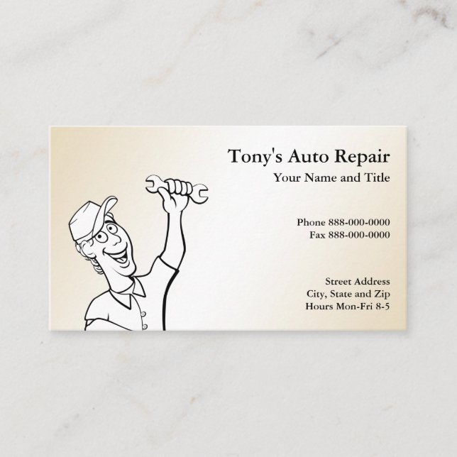 Cartão de visita de reparo automático (Frente)