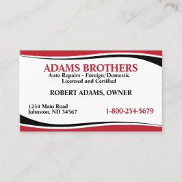 Cartão de visita de reparo automático profissional