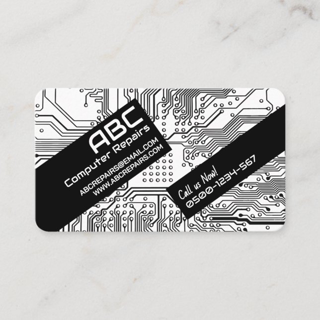 Cartão de Visita de Reparo de Computador / Placa d (Frente)