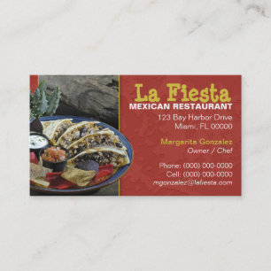 Cartão de Visita de Restaurante Mexicano