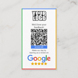 Cartão de visita de Revisão do Google com corte de