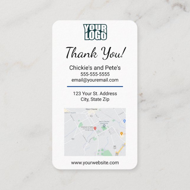 Cartão de visita de Revisão do Google para Pequena (Verso)