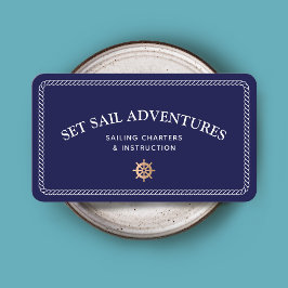 Cartão de visita de roda Dourada de corda náutica