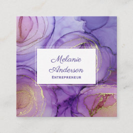 Cartão de visita de Rosa de roxo elegante