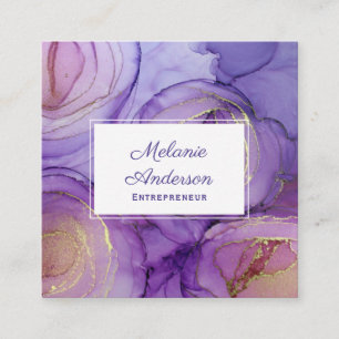 Cartão de visita de Rosa de roxo elegante