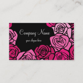 Cartão de visita de rosas cor-de-rosa-vindima
