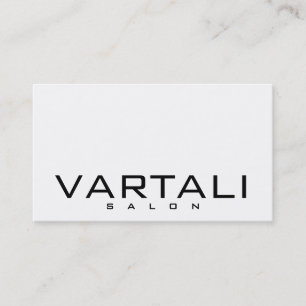 Cartão de visita de Salão Branco Negro Comum Moder