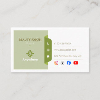 Cartão de Visita de Salão de Beleza Elegante | Cab