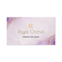 Cartão de Visita de Salão de Unhas Luxuoso Roxo Do