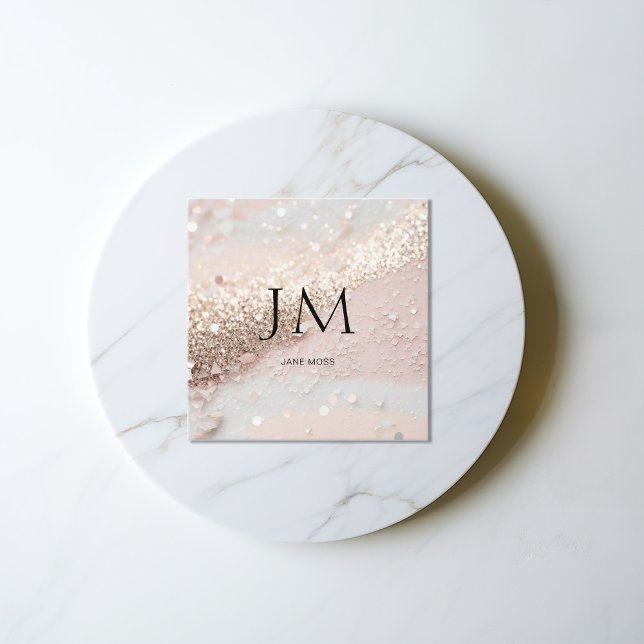 Cartão de visita de Salão Moderno Glitter (Criador carregado)