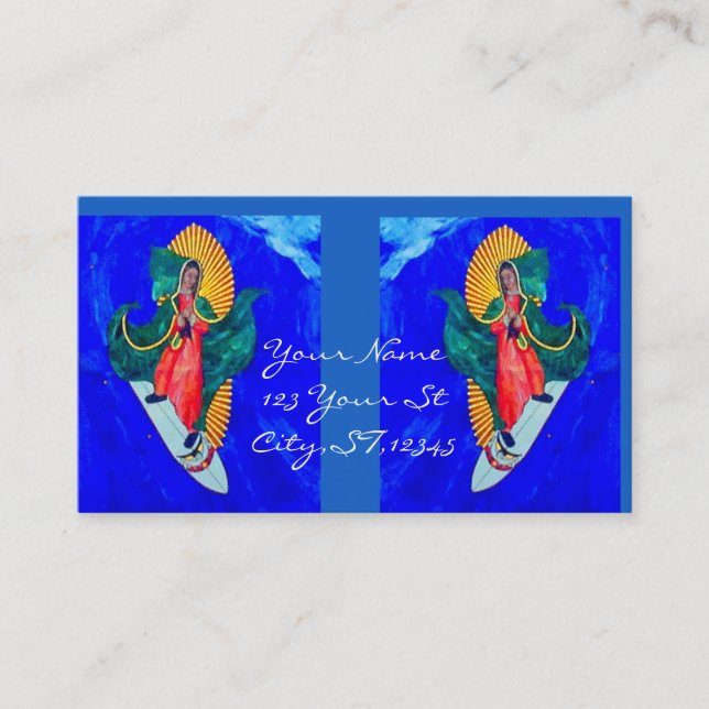 Cartão de visita de santo de surfe (Frente)