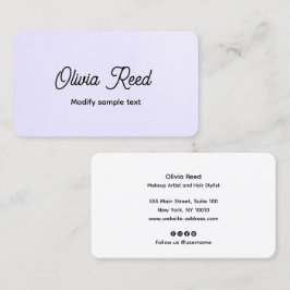 Cartão de visita de Script de Couro de Lavanda