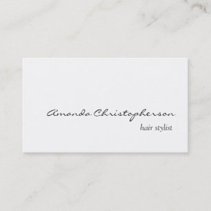 Cartão de visita de Script Stylist do Cabelo Branc