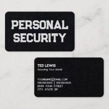 Cartão de visita de Segurança Pessoal