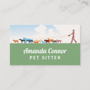 Cartão de visita de Serviço de Caminhada de Cãe