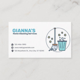 Cartão de visita de Serviço de Limpeza de Baldes e