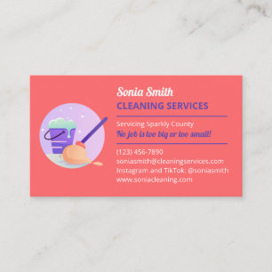 Cartão de visita de Serviço de Limpeza de Baldes e