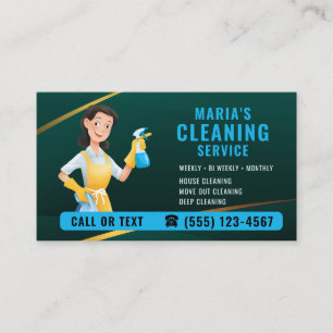 Cartão de Visita de Serviço de Limpeza de Luxo