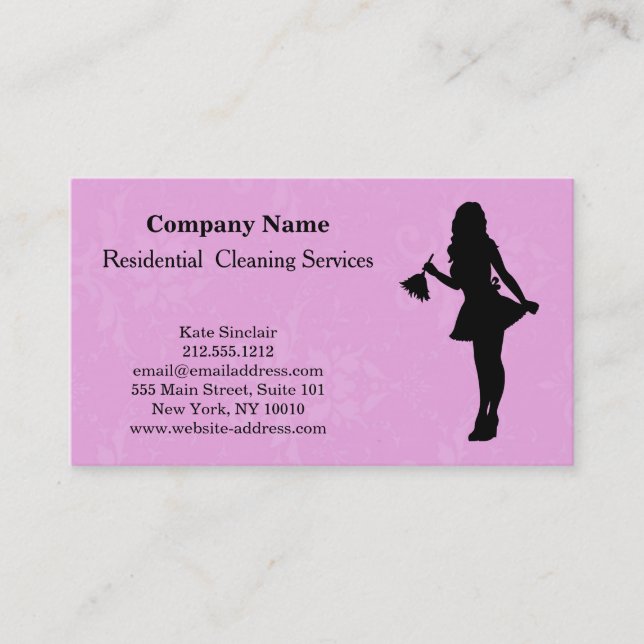 Cartão de visita de Serviço de Limpeza Profissiona (Frente)