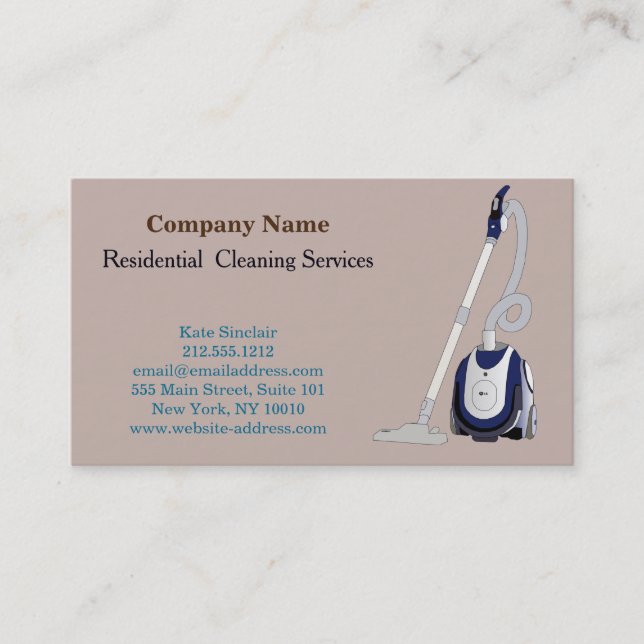 Cartão de visita de Serviço de Limpeza Profissiona (Frente)