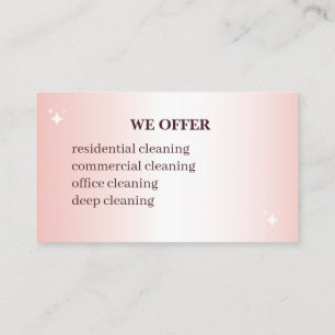 Cartão de Visita de Serviço de Limpeza Rosa Elegan