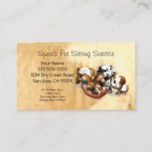 Cartão de Visita de Serviço de Pet Sitter