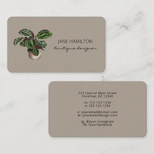 Cartão de Visita de Serviço de Plantas Boutique