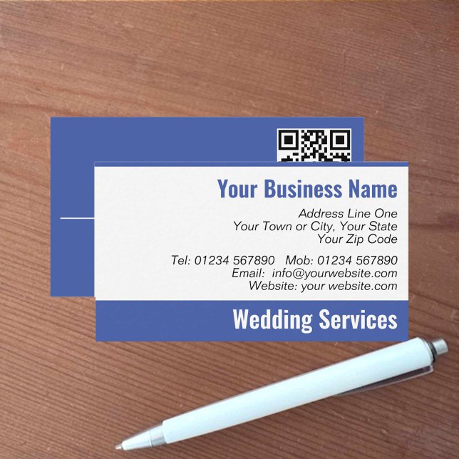 Cartão de Visita de Serviços de Casamento QR Code (Criador carregado)