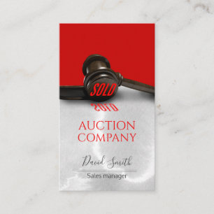 Cartão de visita de Serviços de Leilão