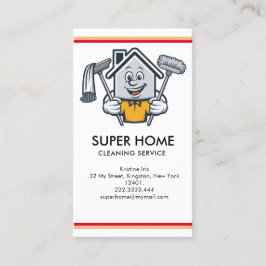 Cartão de visita de Serviços de Limpeza de Casa