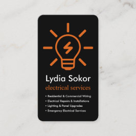 Cartão de visita de serviços elétricos profissiona