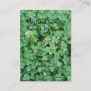 Cartão de visita de Shamrock Irlandês Verde e Br