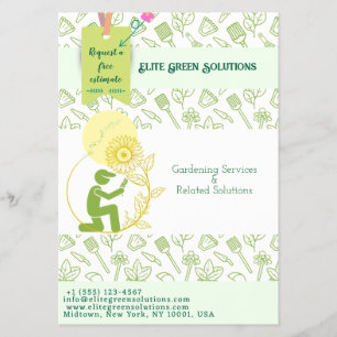Cartão de visita de Soluções de jardinagem e paisa