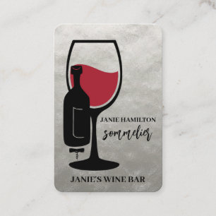 Cartão de Visita de Sommelier de Bar de Vinhos Des