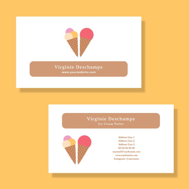 Cartão de visita de sorvete de de Parlor do  (Ice Cream Parlor Business Card)