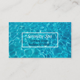 cartão de visita de spa de água azul bonito