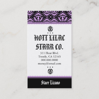CARTÃO DE VISITA DE STARR DO LILAC DO *HOTT DE