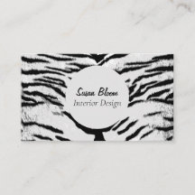 Cartão de visita de Stripe Animal Faux Profissiona