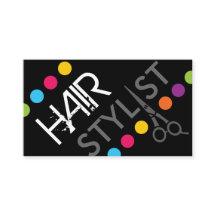 Cartão de visita de Stylist para o cabelo preto