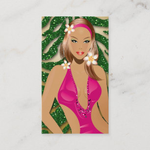 Cartão de visita de Tanning Sparkle Zebra Green D