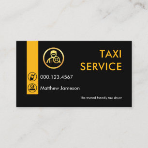 Cartão de Visita de Táxi Amarelo Minimalista