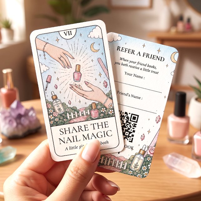 Cartão de Visita de Técnico de Unhas Místico Tarot (Criador carregado)