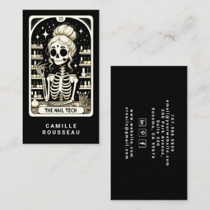 Cartão de Visita de Técnico de Unhas Tarot Preto