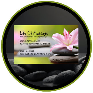 Cartão de visita de Tema de Massagem