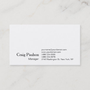 Cartão de visita de tendências simples e simples,