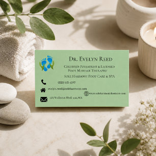 Cartão de Visita de Terapeuta de Massagem de Pé Ve
