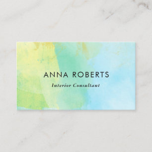 Cartão de visita de tinta azul e amarela