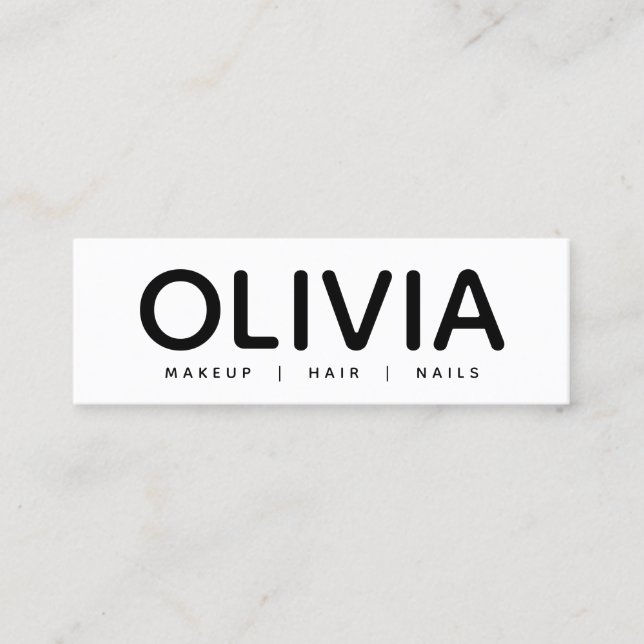 Cartão de visita de Tipografia Branca Negra Branca (Frente)