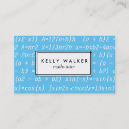 Cartão de visita de tipografia do tutor de matemát
